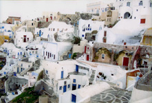 A dead city: Empty hotels in the winter season. Santorini, Greece, 2004