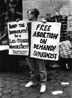 Women demonstrating for the right of abortion