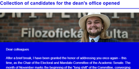 Faculty Newsletter: Collection of candidates for the dean's office opened