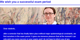 Faculty Newsletter: We wish you a successful exam period