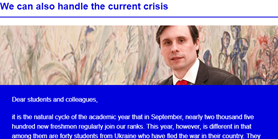 Faculty Newsletter: We can also handle the current crisis