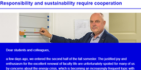 Faculty Newsletter: Responsibility and sustainability require cooperation