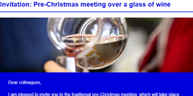 Invitation: Pre-Christmas meeting over a glass of wine