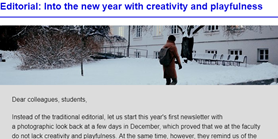 Faculty Newsletter: Into the new year with creativity and playfulness
