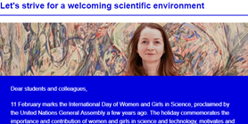 Faculty Newsletter: Let's strive for a welcoming scientific environment