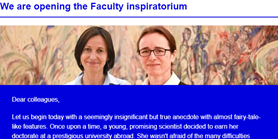 Faculty Newsletter: We are opening the Faculty inspiratorium