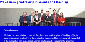 Faculty Newsletter: We achieve great results in science and teaching