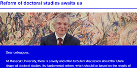 Faculty Newsletter: Reform of doctoral studies awaits us