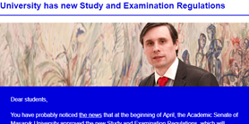 Faculty Newsletter: University has new Study and Examination Regulations